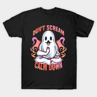 Funny Yoga Ghost: Keep Calm and Boo-gie On T-Shirt